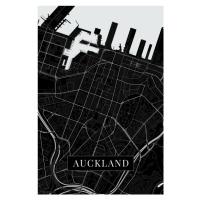 Mapa Auckland black, (26.7 x 40 cm)