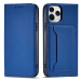 Magnet Card Case elegantní knížkové pouzdro s venkovní kapsou na iPhone 14 PLUS 6.7" Blue