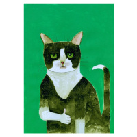 Ilustrace Tuxedo Cat Thumbs Up, Sharyn Bursic, 26.7 × 40 cm