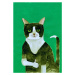 Ilustrace Tuxedo Cat Thumbs Up, Sharyn Bursic, 26.7 × 40 cm