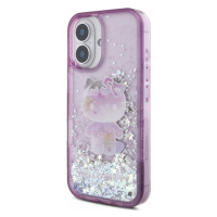 Pouzdro Hello Kitty pro iPhone 16 6,1 fialové Liquid Glitter 50TH Anniversa