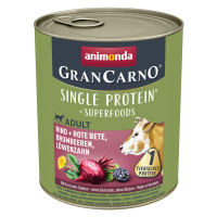 Animonda GranCarno Adult Superfoods 24 x 800 g - hovězí + červená řepa, ostružiny, pampeliška