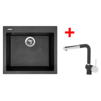 Sinks CUBE 560 Metalblack + Mix 3 P GR CUBE 560 Metalblack + Mix 3 P GR