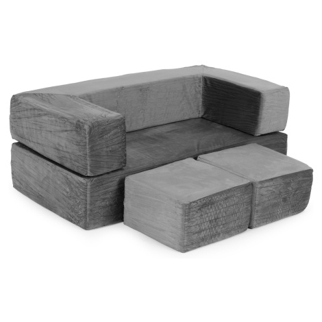 ECOTOYS Dětská modulární pohovka DIY 4 díly šedá