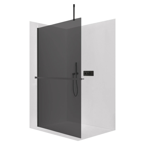 CERANO Sprchová zástěna Walk-in Onyx Top Cube L/P 8 mm hranatá vzpěra + polička/držák na ručníky