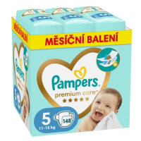 PAMPERS Plenky jednorázové Premium Care vel. L 5 (148 ks) 11-16 kg - měsíční balení