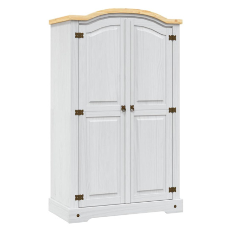 vidaXL Šatní skříň mexická borovice Corona 2 dvířka bílá