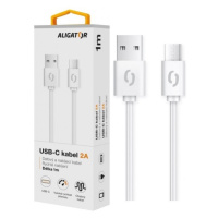 Datový kabel ALIGATOR 2A USB-C 1m, bílá