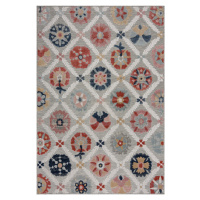 Flair Rugs koberce Kusový koberec Plaza Flora Grey – na ven i na doma Rozměry koberců: 120x170