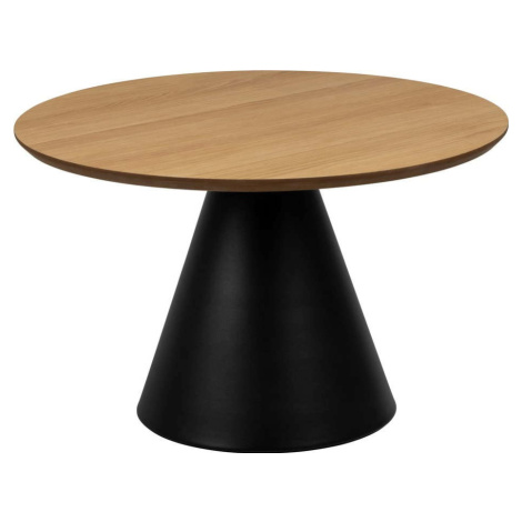 Černo-přírodní kulatý konferenční stolek s deskou v dubovém dekoru ø 65 cm Soli – Actona