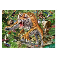 Tiger attack - puzzle z kategorie Zvířata