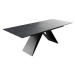 DELIFE Jídelní stůl Edge 180-220x90cm Laminam® keramika šedá rozkládací podnož ve tvaru "V"