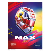 Umělecký tisk Max Verstappen - Helmet 2023, (60 x 80 cm)