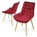 Miadomodo 74826 Sada prošívaných jídelních židlí, tmavě červené, 2 ks