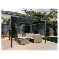 Zahradní pergola s LED solárním osvětlením BestBerg BBGG-50 / 300 x 300 x 215 cm / šedá