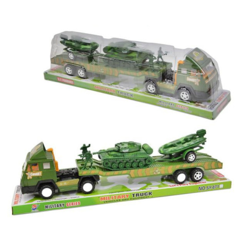 Vojenský auto tahač s tankem a motorovým člunem Toys Group