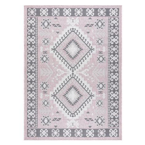 Dywany Łuszczów Kusový koberec Sion Sisal Aztec 3007 pink/ecru – na ven i na doma - 160x220 cm