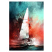 Ilustrace Yacht racing sport, Justyna Jaszke, 30 × 40 cm