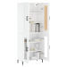 vidaXL Skříň highboard lesklá bílá 69,5 x 34 x 180 cm kompozitní dřevo