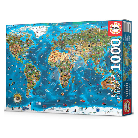 Puzzle Wonders of the World Educa 1000 dílků a Fix lepidlo v balení od 11 let