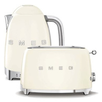 SMEG 50's Retro Style Konvice 1,7l LED krémová + topinkovač 2x2 krémový 950W