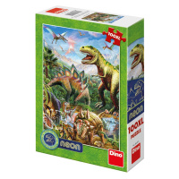 Svět dinosaurů: svítící neonové puzzle 100XL dílků - Dino