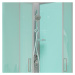 MEREO Sprchový box, čtvrtkruh, 90 cm, satin ALU, sklo Point, zadní stěny zelené, litá vanička, b