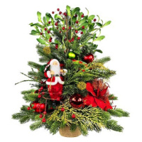 LAALU Ozdobený stromeček SANTA II 60 cm s LED OSVĚTLENÍM s 26 ks ozdob a dekorací