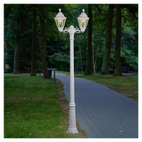 Fumagalli Bílé stožárové LED svítidlo Artu Rut, 2 zdroje E27