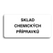 Accept Piktogram "SKLAD CHEMICKÝCH PŘÍPRAVKŮ" (160 × 80 mm) (bílá tabulka - černý tisk bez rámeč