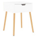 SHUMEE Noční stolek bílý s vysokým leskem 40 × 40 × 56 cm dřevotříska , 326807