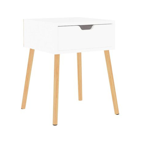 SHUMEE Noční stolek bílý s vysokým leskem 40 × 40 × 56 cm dřevotříska , 326807