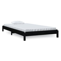 Stohovatelná postel černá 100 × 200 cm masivní borovice, 820391