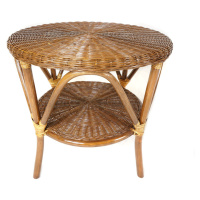 Ratanový obývací stolek - tmavý med