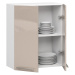 Ak furniture Závěsná kuchyňská skříňka Olivie W 60 cm bílá/cappuccino lesk