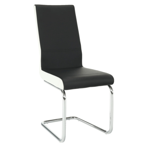 Jídelní židle NEANA, ekokůže černá / bílá + chrom Tempo Kondela