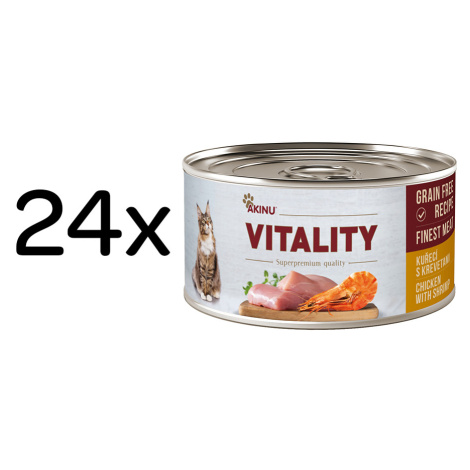Akinu VITALITY Kuřecí & krevety konzerva pro kočky 24 x 70 g