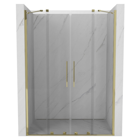 MEXEN/S Velar Duo posuvné sprchové dveře 150, transparent, złote 871-150-000-02-50