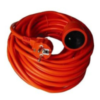 Solight Prodlužovací kabel, 1 zásuvka, oranžová, 30m