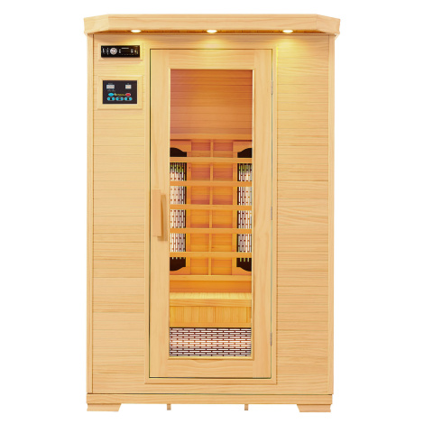 Juskys Infračervená sauna/ tepelná kabina Oslo s plnospektrálními zářiči a dřevem Hemlock