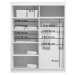 Šatní skříň Ska A6 XL Barva korpusu: Bílá, Rozměry: 200 cm, Dveře: Grafit