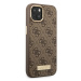 Guess GUHMP14MU4GPRW hard silikonové pouzdro iPhone 14 PLUS 6.7" brown 4G Logo Plate MagSafe