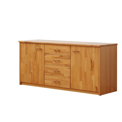 Komoda BMB kombi rádiusové hrany buk cink Materiál: Buk masivní, Moření: Černá