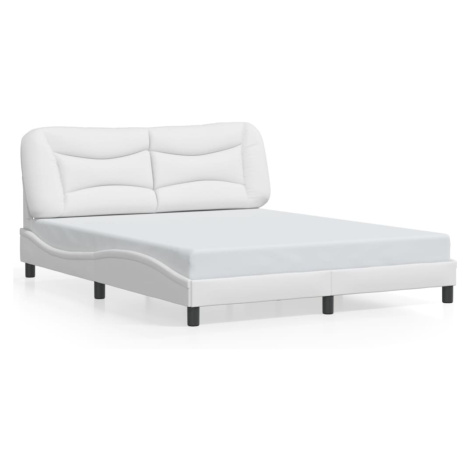 vidaXL Rám postele bez matrace Hvar bílý 160x200 cm umělá kůže