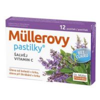 DR. MÜLLER Müllerovy pastilky šalvěj, vitamin C bez cukru 12 ks