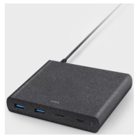 Nabíječka UNIQ HUB Surge 90W charcoal black 2xUSB Quick Charge 3.0 + 2xUSB-C PD 3.0 (UNIQ-SURGE9