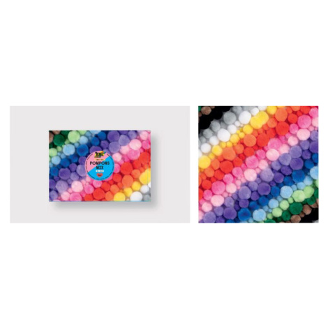 Bambulky, pompony - VELKÝ BOX - 200 g - MIX BAREV Bringmann - Folia Paper