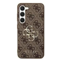 Guess hard silikonový obal Samsung Galaxy S24 5G brown 4G Big Metal Logo