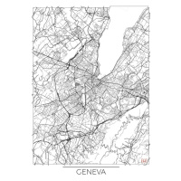 Mapa Geneva, Hubert Roguski, 30x40 cm