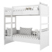 BAMI Bílá patrová postel se dvěma lůžky SIMONE se žebříkem a policí 90x200 cm Zvolte šuplík: Úlo